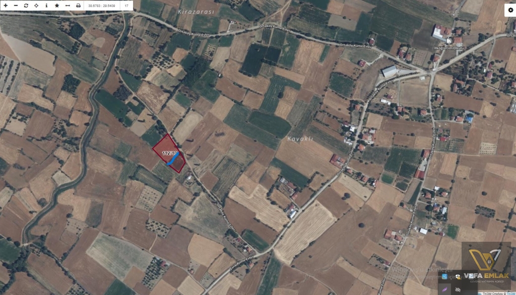 UŞAK MERKEZ ORTAKÖY’DE SATILIK 1.573 m² ARAZİ