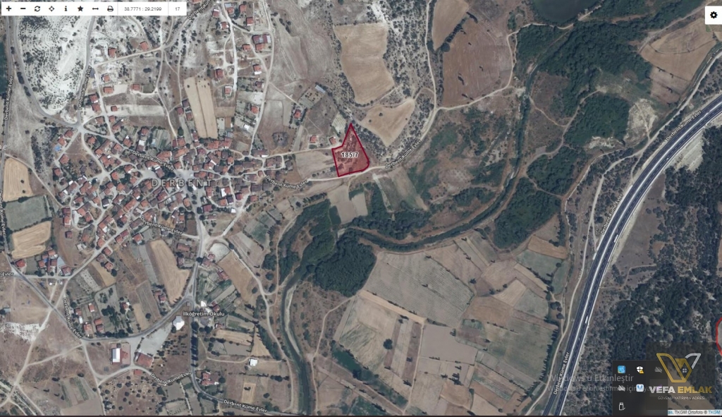 UŞAK DERBENT KÖYÜNDE 4.182 m2 SATILIK ARSA - YATIRIMLIK FIRSAT