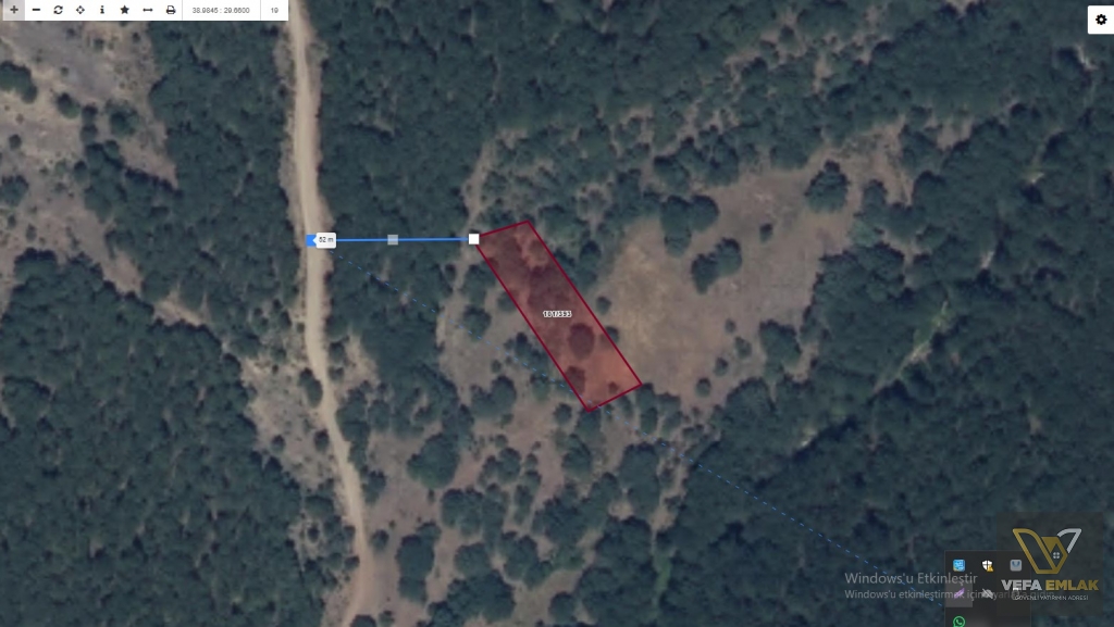 Kütahya Gediz Çukurören Köyünde 1.243 m2 Bedavadan Az Pahalı Tarla