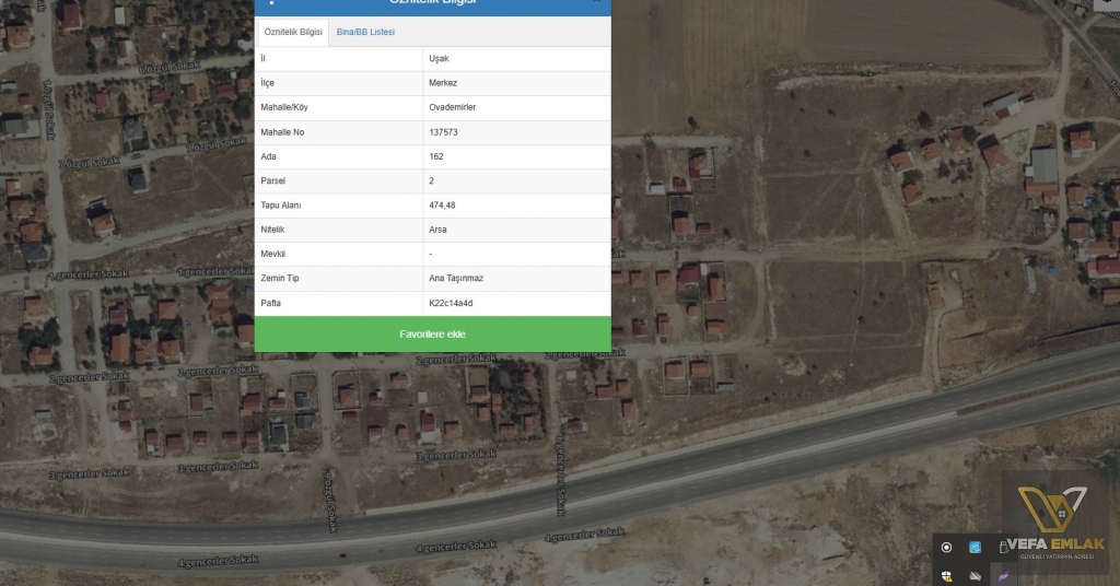 OVADEMİRLERDE YAZLIK VE VİLLA YAPMAYA UYGUN SATILIK AYRIK NİZAM ARSA