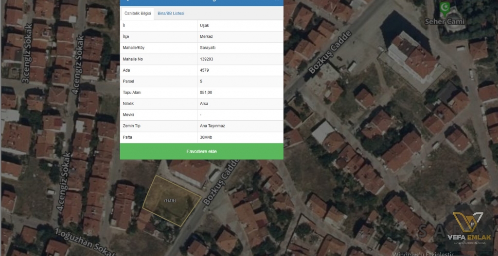SARAYAYTI MAHALLESİNDE 18 DAİRELİK VE + DÜKKANLIK 851 m2  SATILIK ARSA