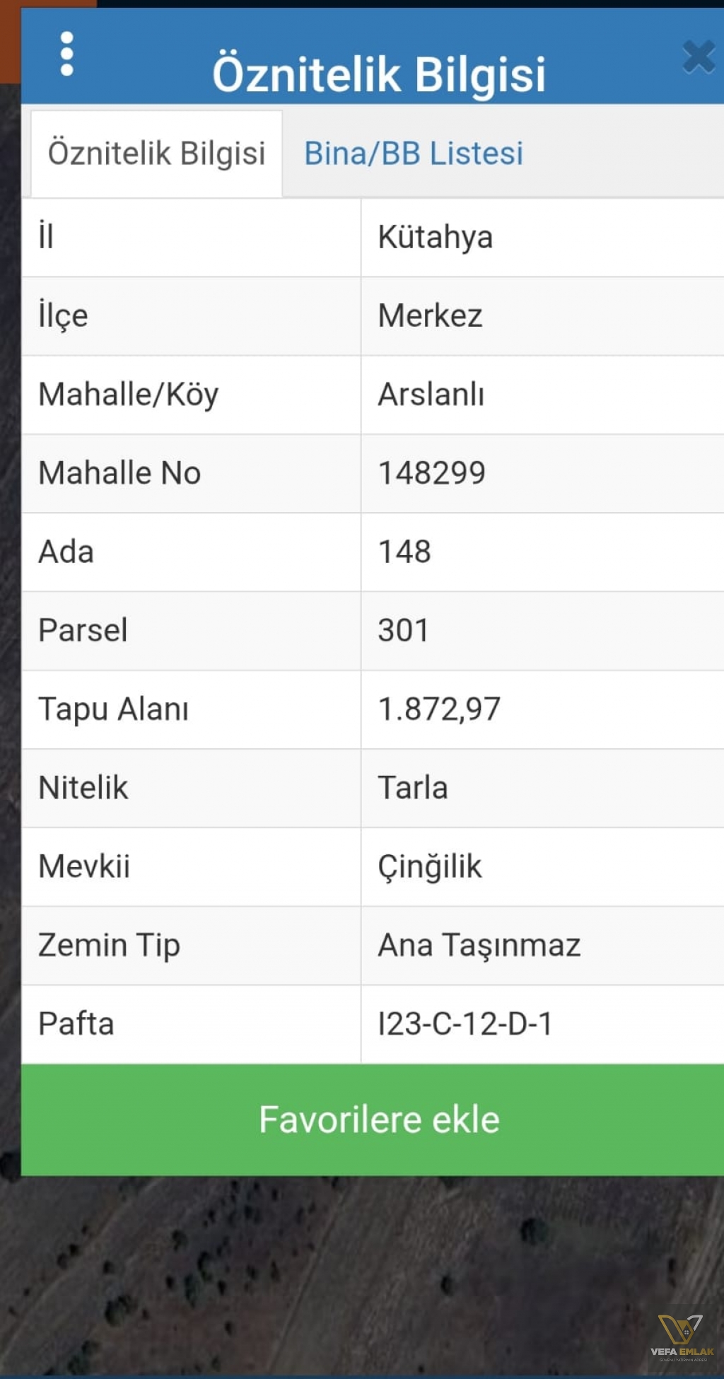 Kütahya Merkez Arslanlı Köyünde yatırımlık 1.872 m2 Satılık Arazi