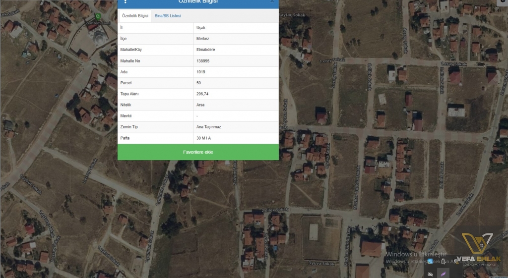 ELMALIDERE MAHALLESİ'NDE 296 m2 SATILIK ARSA